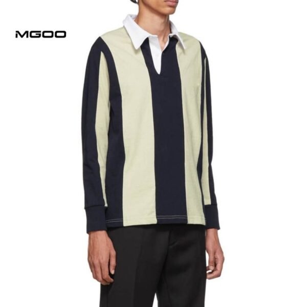Men vertical stripe custom design polo - Image 3