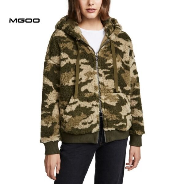 Women zip up custom design kangaroo hoodie - Image 4