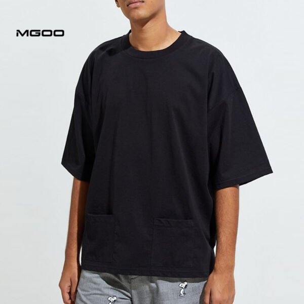 Men split hem casual t shirt classic oversize - Image 2