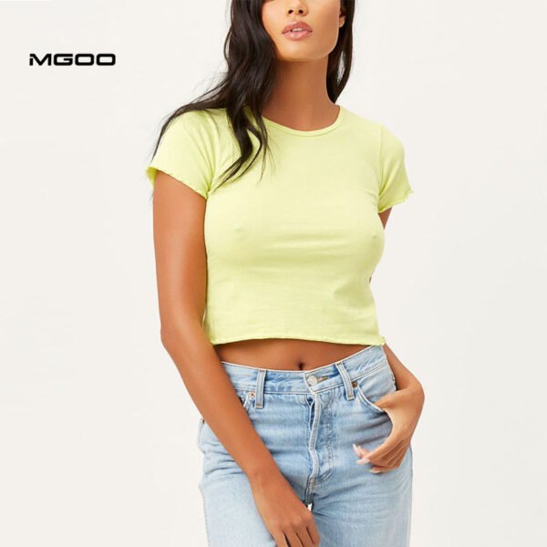 Women plain color cotton slim fit crop top - Image 4