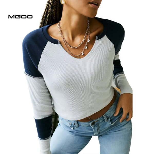 Women raglan sleeve long sleeve crop top - Image 3