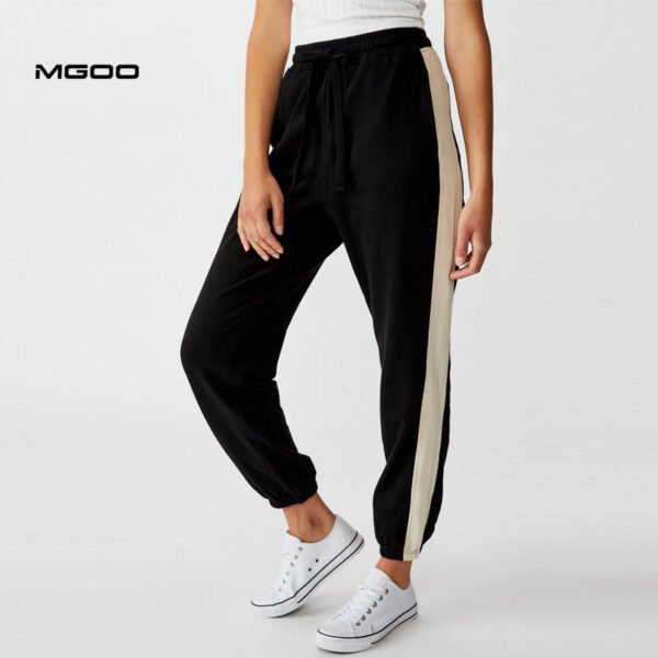 Women trackpants contrast color loose fit - Image 4