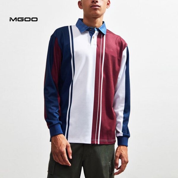 Men vertical stripe custom design polo